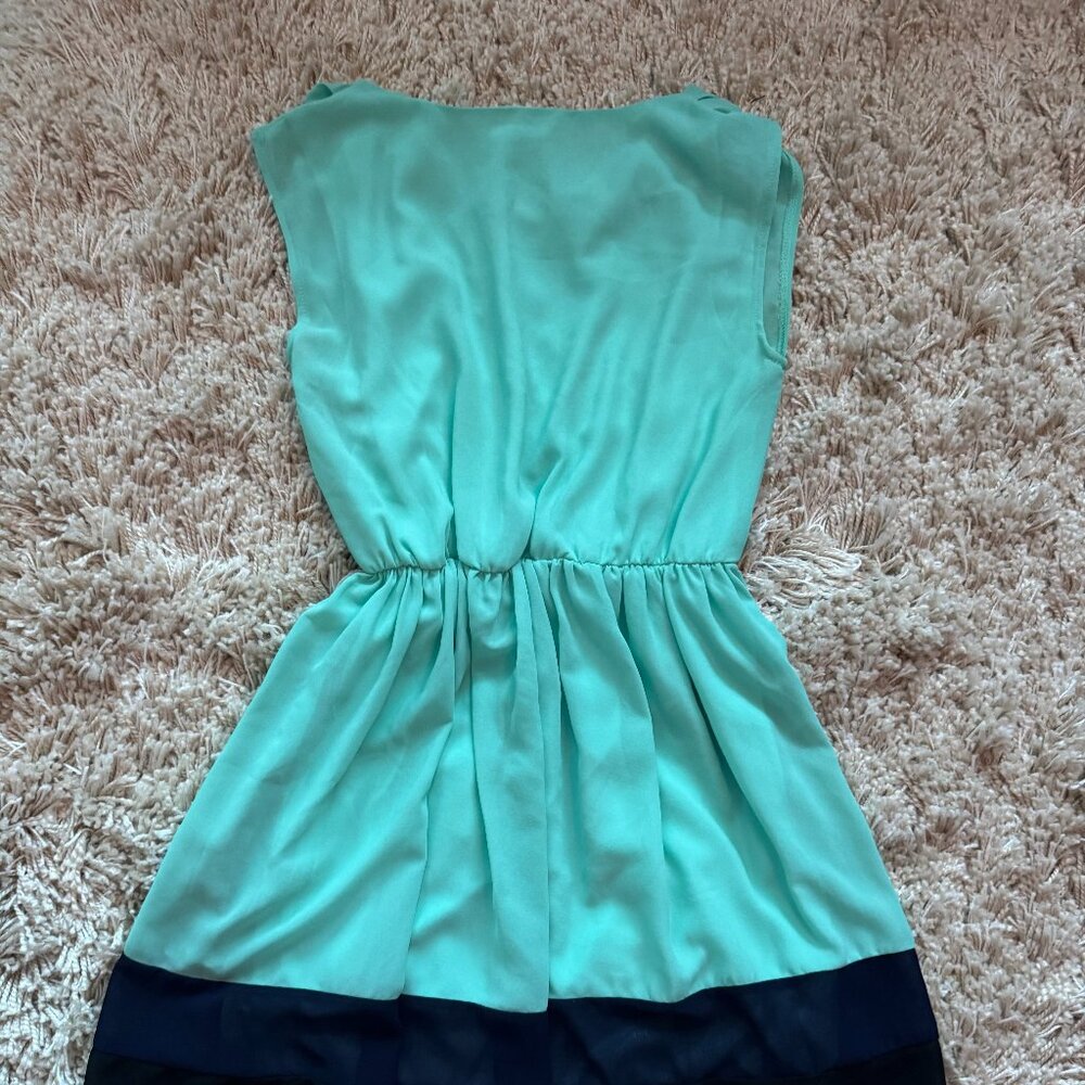 Mint Green and Navy/Black Dress